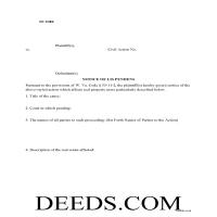 Wood County Lis Pendens Form Page 1