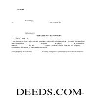 Wood County Release of Lis Pendens Form Page 1