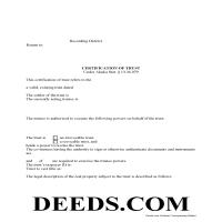 Certificate of Trust Form Page 1