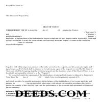 Deed of Trust with Installment of Taxes and Insurance Form Page 1