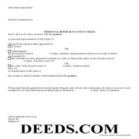 Personal Representative Deed Form Page 1