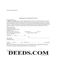 Deed of Full Reconveyance Form Page 1