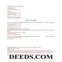 Completed Example of the Quit Claim Deed Document Page 1