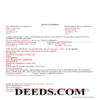 Completed Example of the Quit Claim Deed Document Page 1