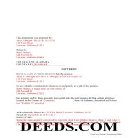 Completed Example of the Gift Deed Document Page 1