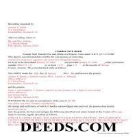 Completed Example of a Correction Deed Document Page 1