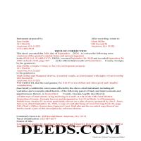 Completed Example of the Correction Deed Document Page 1